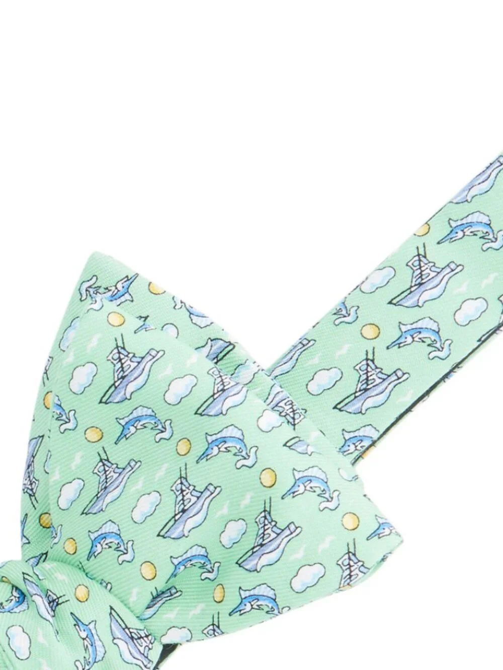 Vineyard Vines Big Catch Green Silk Bow Tie